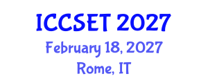 International Conference on Computer Science, Engineering and Technology (ICCSET) February 18, 2027 - Rome, Italy International Conference on Computer Science, Engineering and Technology (ICCSET) February 18, 2027 - Rome, Italy