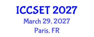 International Conference on Computer Science, Engineering and Technology (ICCSET) March 29, 2027 - Paris, France International Conference on Computer Science, Engineering and Technology (ICCSET) March 29, 2027 - Paris, France