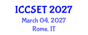 International Conference on Computer Science, Engineering and Technology (ICCSET) March 04, 2027 - Rome, Italy International Conference on Computer Science, Engineering and Technology (ICCSET) March 04, 2027 - Rome, Italy