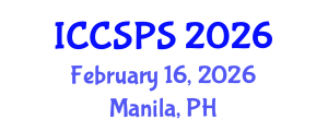International Conference on Computer Science, Programming and Security (ICCSPS) February 16, 2026 - Manila, Philippines International Conference on Computer Science, Programming and Security (ICCSPS) February 16, 2026 - Manila, Philippines