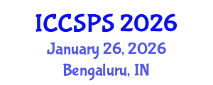 International Conference on Computer Science, Programming and Security (ICCSPS) January 26, 2026 - Bengaluru, India International Conference on Computer Science, Programming and Security (ICCSPS) January 26, 2026 - Bengaluru, India