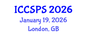 International Conference on Computer Science, Programming and Security (ICCSPS) January 19, 2026 - London, United Kingdom International Conference on Computer Science, Programming and Security (ICCSPS) January 19, 2026 - London, United Kingdom
