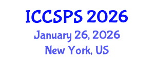 International Conference on Computer Science, Programming and Security (ICCSPS) January 26, 2026 - New York, United States International Conference on Computer Science, Programming and Security (ICCSPS) January 26, 2026 - New York, United States