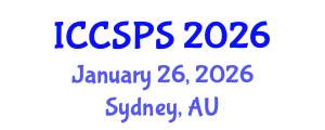 International Conference on Computer Science, Programming and Security (ICCSPS) January 26, 2026 - Sydney, Australia International Conference on Computer Science, Programming and Security (ICCSPS) January 26, 2026 - Sydney, Australia