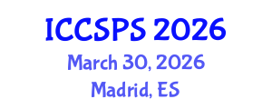 International Conference on Computer Science, Programming and Security (ICCSPS) March 30, 2026 - Madrid, Spain International Conference on Computer Science, Programming and Security (ICCSPS) March 30, 2026 - Madrid, Spain