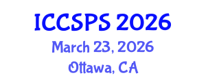 International Conference on Computer Science, Programming and Security (ICCSPS) March 23, 2026 - Ottawa, Canada International Conference on Computer Science, Programming and Security (ICCSPS) March 23, 2026 - Ottawa, Canada