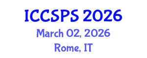 International Conference on Computer Science, Programming and Security (ICCSPS) March 02, 2026 - Rome, Italy International Conference on Computer Science, Programming and Security (ICCSPS) March 02, 2026 - Rome, Italy