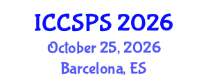 International Conference on Computer Science, Programming and Security (ICCSPS) October 25, 2026 - Barcelona, Spain International Conference on Computer Science, Programming and Security (ICCSPS) October 25, 2026 - Barcelona, Spain