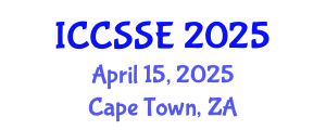 International Conference on Computer Sciences and Software Engineering (ICCSSE) April 15, 2025 - Cape Town, South Africa