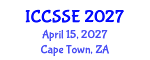 International Conference on Computer Sciences and Software Engineering (ICCSSE) April 15, 2027 - Cape Town, South Africa International Conference on Computer Sciences and Software Engineering (ICCSSE) April 15, 2027 - Cape Town, South Africa