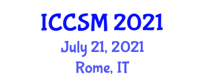 International Conference on Computer, Software and Modeling (ICCSM) July 21, 2021 - Rome, Italy