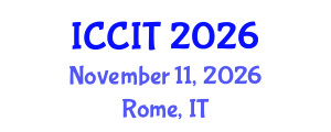 International Conference on Computing and Information Technology (ICCIT) November 11, 2026 - Rome, Italy International Conference on Computing and Information Technology (ICCIT) November 11, 2026 - Rome, Italy