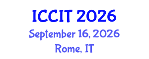 International Conference on Computing and Information Technology (ICCIT) September 16, 2026 - Rome, Italy International Conference on Computing and Information Technology (ICCIT) September 16, 2026 - Rome, Italy