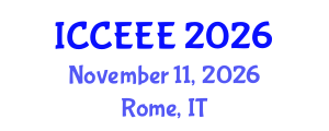 International Conference on Computing, Electrical and Electronic Engineering (ICCEEE) November 11, 2026 - Rome, Italy International Conference on Computing, Electrical and Electronic Engineering (ICCEEE) November 11, 2026 - Rome, Italy