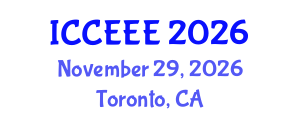 International Conference on Computing, Electrical and Electronic Engineering (ICCEEE) November 29, 2026 - Toronto, Canada International Conference on Computing, Electrical and Electronic Engineering (ICCEEE) November 29, 2026 - Toronto, Canada