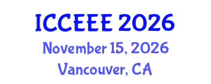 International Conference on Computing, Electrical and Electronic Engineering (ICCEEE) November 15, 2026 - Vancouver, Canada International Conference on Computing, Electrical and Electronic Engineering (ICCEEE) November 15, 2026 - Vancouver, Canada