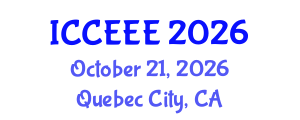 International Conference on Computing, Electrical and Electronic Engineering (ICCEEE) October 21, 2026 - Quebec City, Canada International Conference on Computing, Electrical and Electronic Engineering (ICCEEE) October 21, 2026 - Quebec City, Canada