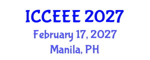 International Conference on Computing, Electrical and Electronic Engineering (ICCEEE) February 17, 2027 - Manila, Philippines International Conference on Computing, Electrical and Electronic Engineering (ICCEEE) February 17, 2027 - Manila, Philippines
