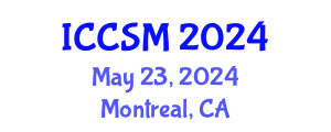 International Conference on Computing Science and Mathematics (ICCSM) May 23, 2024 - Montreal, Canada