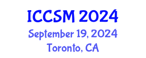 International Conference on Computing Science and Mathematics (ICCSM) September 19, 2024 - Toronto, Canada