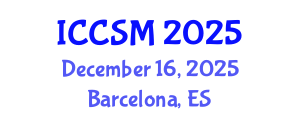 International Conference on Computing Science and Mathematics (ICCSM) December 16, 2025 - Barcelona, Spain