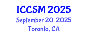 International Conference on Computing Science and Mathematics (ICCSM) September 20, 2025 - Toronto, Canada