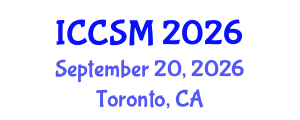 International Conference on Computing Science and Mathematics (ICCSM) September 20, 2026 - Toronto, Canada