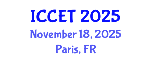 International Conference on Concrete Engineering and Technology (ICCET) November 18, 2025 - Paris, France