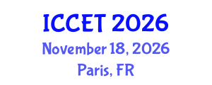 International Conference on Concrete Engineering and Technology (ICCET) November 18, 2026 - Paris, France