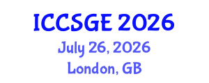 International Conference on Concrete, Structural and Geotechnical Engineering (ICCSGE) July 26, 2026 - London, United Kingdom