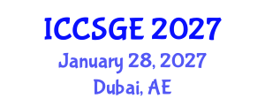 International Conference on Concrete, Structural and Geotechnical Engineering (ICCSGE) January 28, 2027 - Dubai, United Arab Emirates International Conference on Concrete, Structural and Geotechnical Engineering (ICCSGE) January 28, 2027 - Dubai, United Arab Emirates