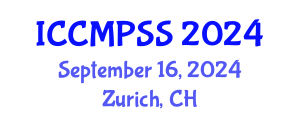 International Conference on Condensed Matter Physics, Semiconductors and Superconductors (ICCMPSS) September 16, 2024 - Zurich, Switzerland