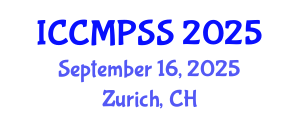 International Conference on Condensed Matter Physics, Semiconductors and Superconductors (ICCMPSS) September 16, 2025 - Zurich, Switzerland