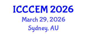 International Conference on Construction and Civil Engineering Management (ICCCEM) March 29, 2026 - Sydney, Australia