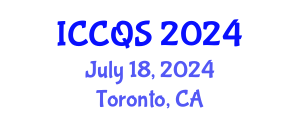 International Conference on Construction and Quantity Surveying (ICCQS) July 18, 2024 - Toronto, Canada