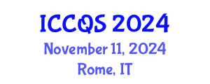 International Conference on Construction and Quantity Surveying (ICCQS) November 11, 2024 - Rome, Italy