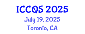 International Conference on Construction and Quantity Surveying (ICCQS) July 19, 2025 - Toronto, Canada