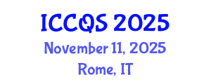 International Conference on Construction and Quantity Surveying (ICCQS) November 11, 2025 - Rome, Italy