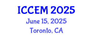 International Conference on Construction Engineering and Management (ICCEM) June 15, 2025 - Toronto, Canada