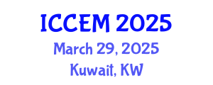 International Conference on Construction Engineering and Management (ICCEM) March 29, 2025 - Kuwait, Kuwait