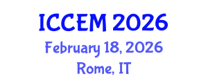 International Conference on Construction Engineering and Management (ICCEM) February 18, 2026 - Rome, Italy