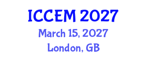 International Conference on Construction Engineering and Management (ICCEM) March 15, 2027 - London, United Kingdom International Conference on Construction Engineering and Management (ICCEM) March 15, 2027 - London, United Kingdom