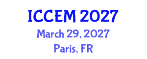 International Conference on Construction Engineering and Management (ICCEM) March 29, 2027 - Paris, France International Conference on Construction Engineering and Management (ICCEM) March 29, 2027 - Paris, France