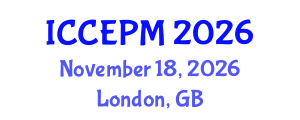 International Conference on Construction Engineering and Project Management (ICCEPM) November 18, 2026 - London, United Kingdom