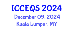 International Conference on Construction Engineering and Quantity Surveying (ICCEQS) December 09, 2024 - Kuala Lumpur, Malaysia