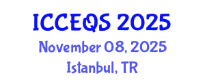 International Conference on Construction Engineering and Quantity Surveying (ICCEQS) November 08, 2025 - Istanbul, Turkey