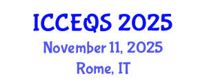 International Conference on Construction Engineering and Quantity Surveying (ICCEQS) November 11, 2025 - Rome, Italy