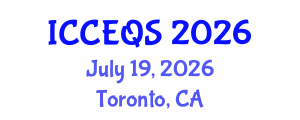 International Conference on Construction Engineering and Quantity Surveying (ICCEQS) July 19, 2026 - Toronto, Canada