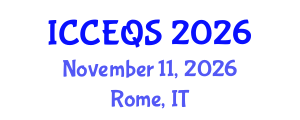 International Conference on Construction Engineering and Quantity Surveying (ICCEQS) November 11, 2026 - Rome, Italy