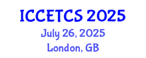 International Conference on Construction Engineering Technology and Construction Safety (ICCETCS) July 26, 2025 - London, United Kingdom